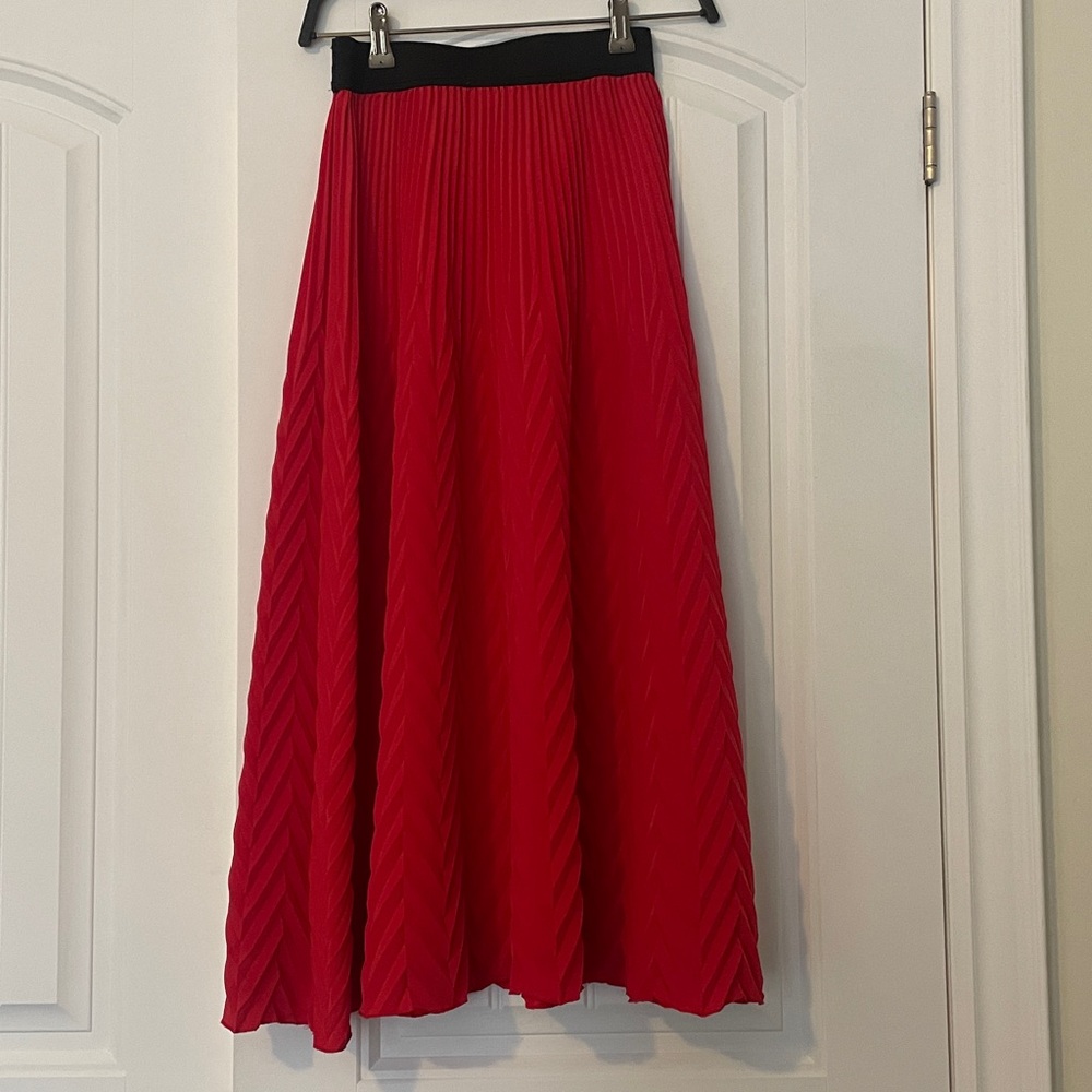 Maje Vibrant Red A-Line Skirt